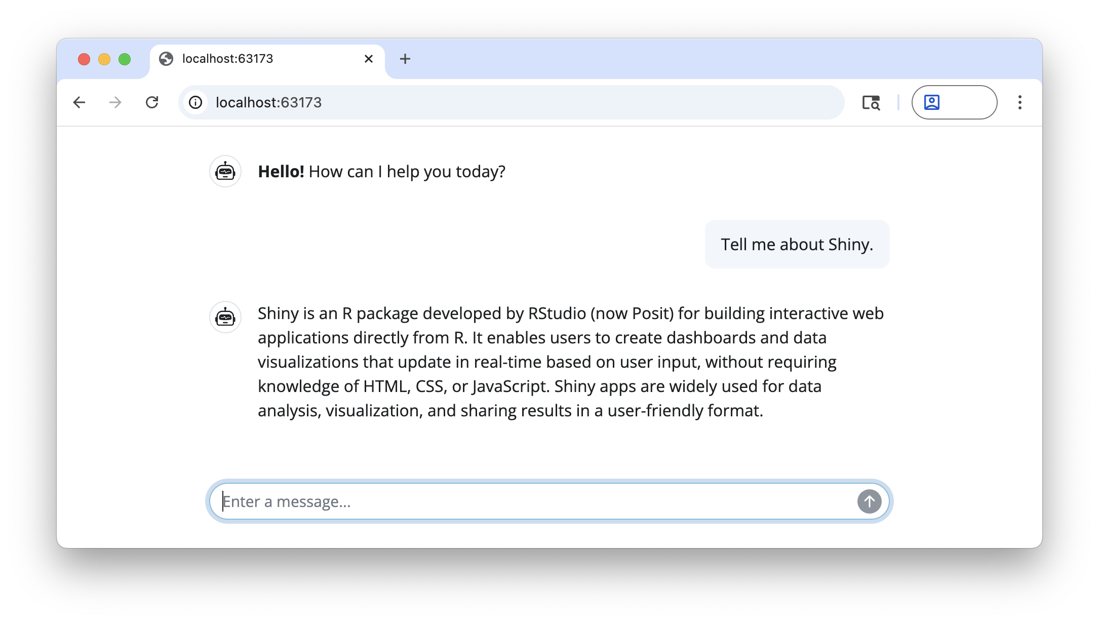 Screenshot of the resulting app.